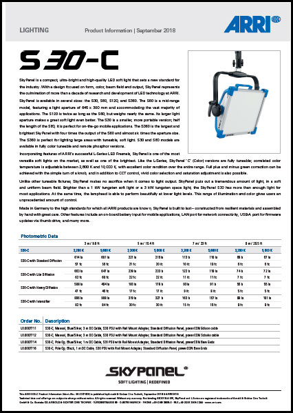 Product Info Arri SKY PANEL S30-C